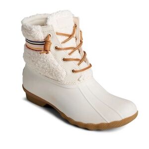Saltwater Sperry Duck Boots Rainbow Sherpa Size 9 NWOT